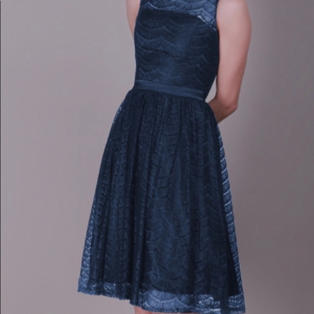Navy Blue Layered Lace Dress Worn Once